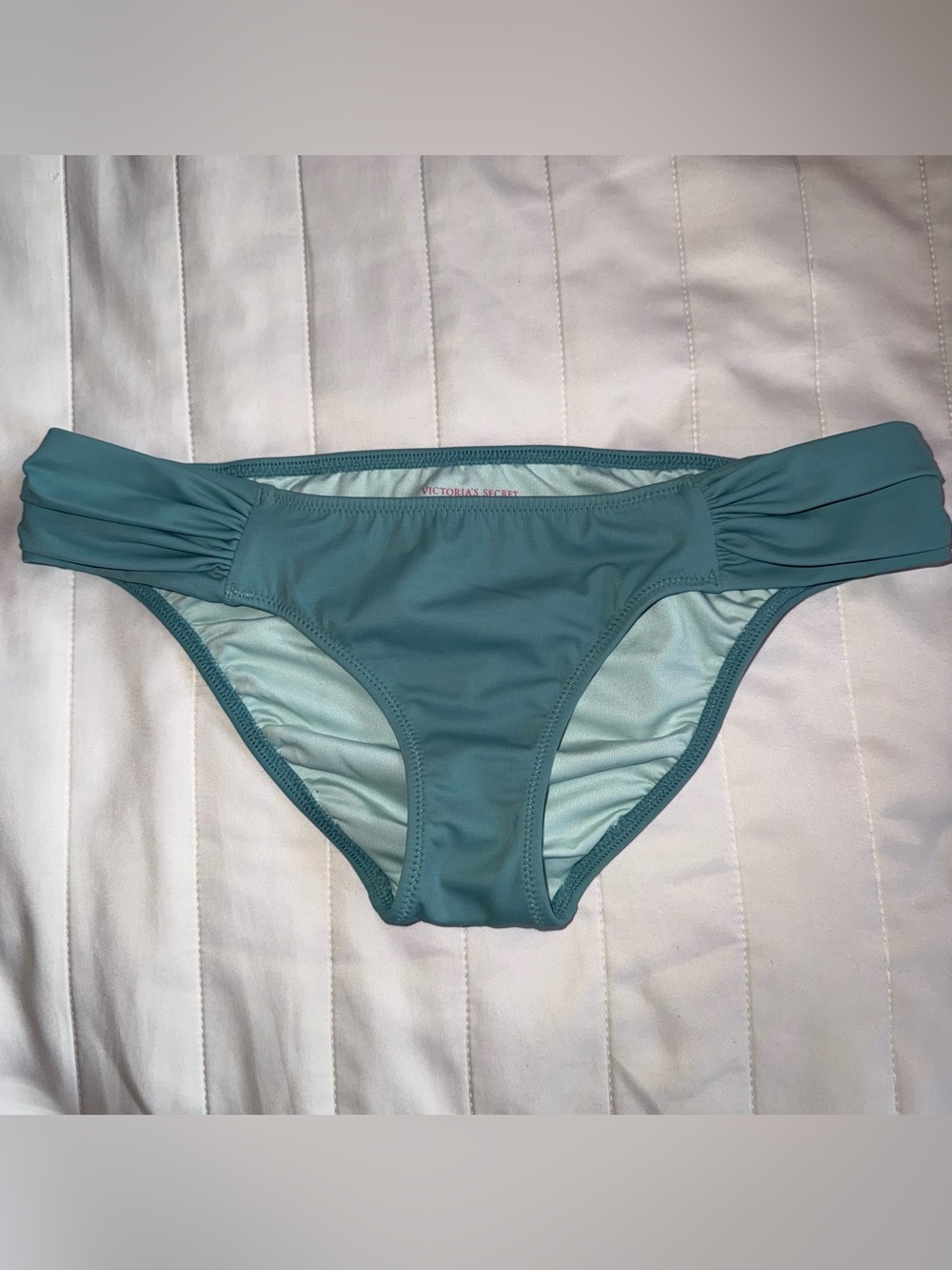 Victoria's Secret Teal Ruched-Side Bikini Bottom